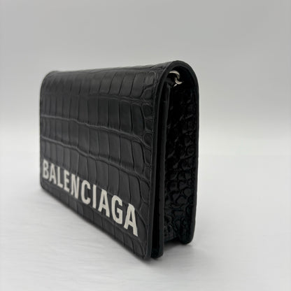 Balenciaga Ville Croc Embossed WOC