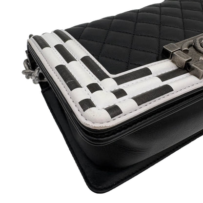 2014 Chanel Calfskin Checkerboard Boy Flap Bag