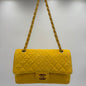 1991-1994 Chanel Medium Single Flap Yellow Denim