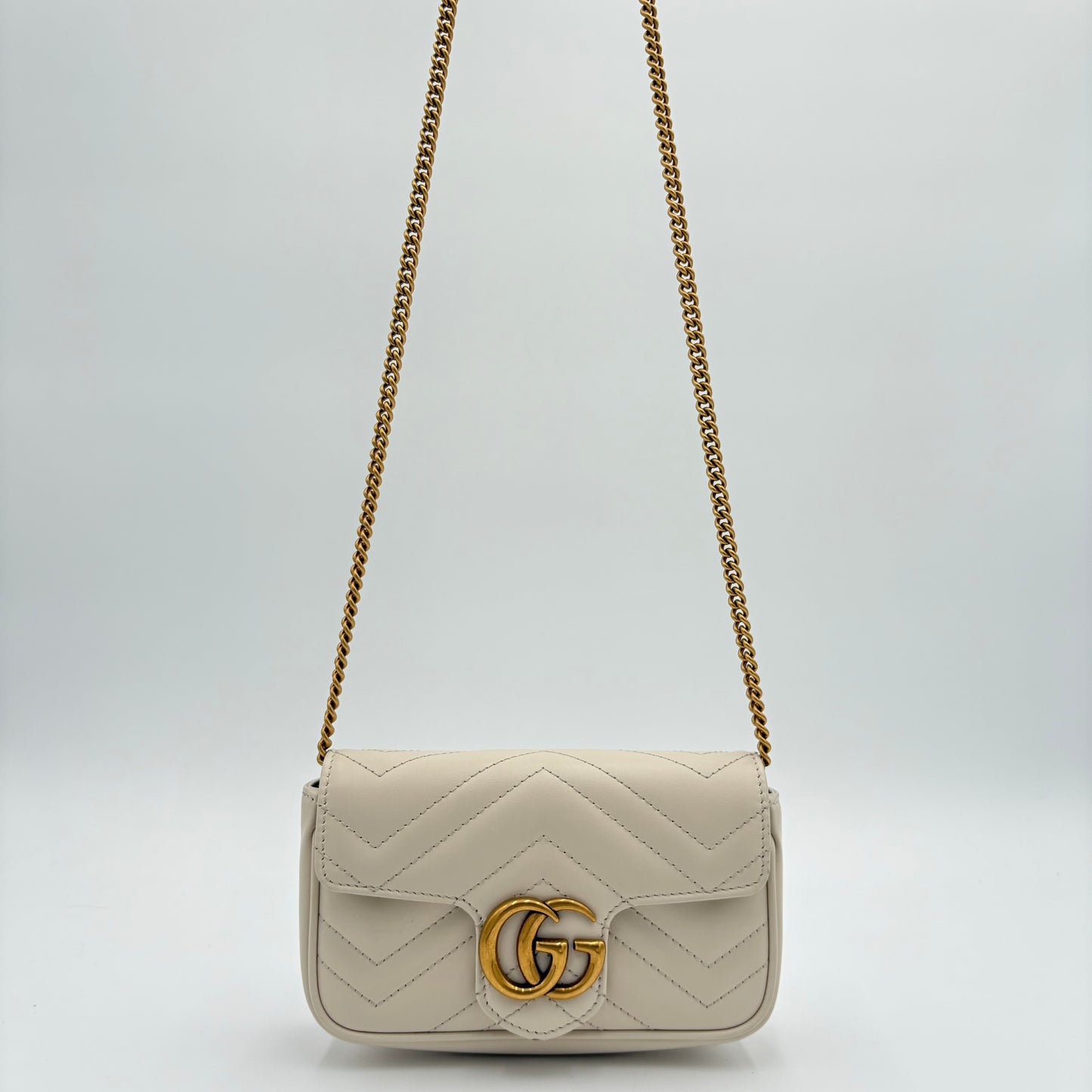 Gucci GG Marmont Chevron Super Mini Crossbody