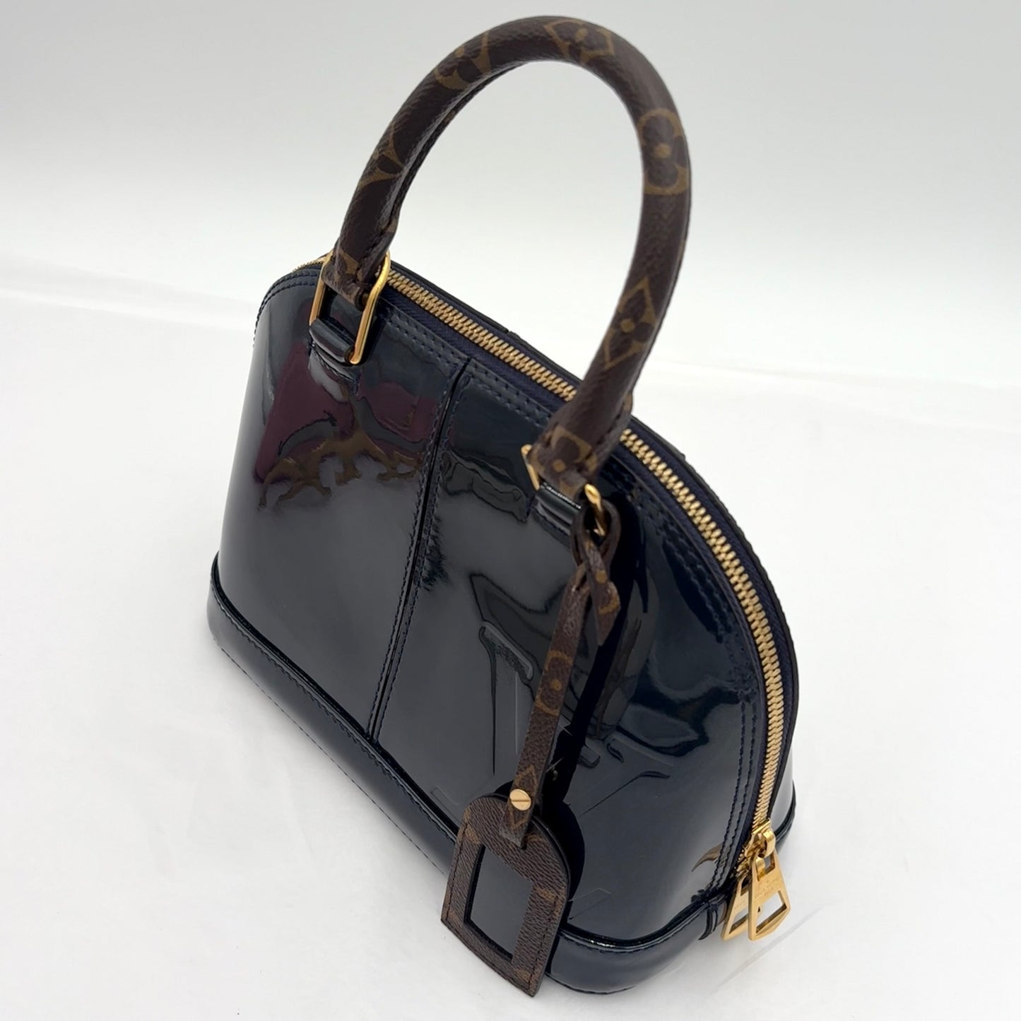 2017 Louis Vuitton Alma BB Navy Vernis/Monogram