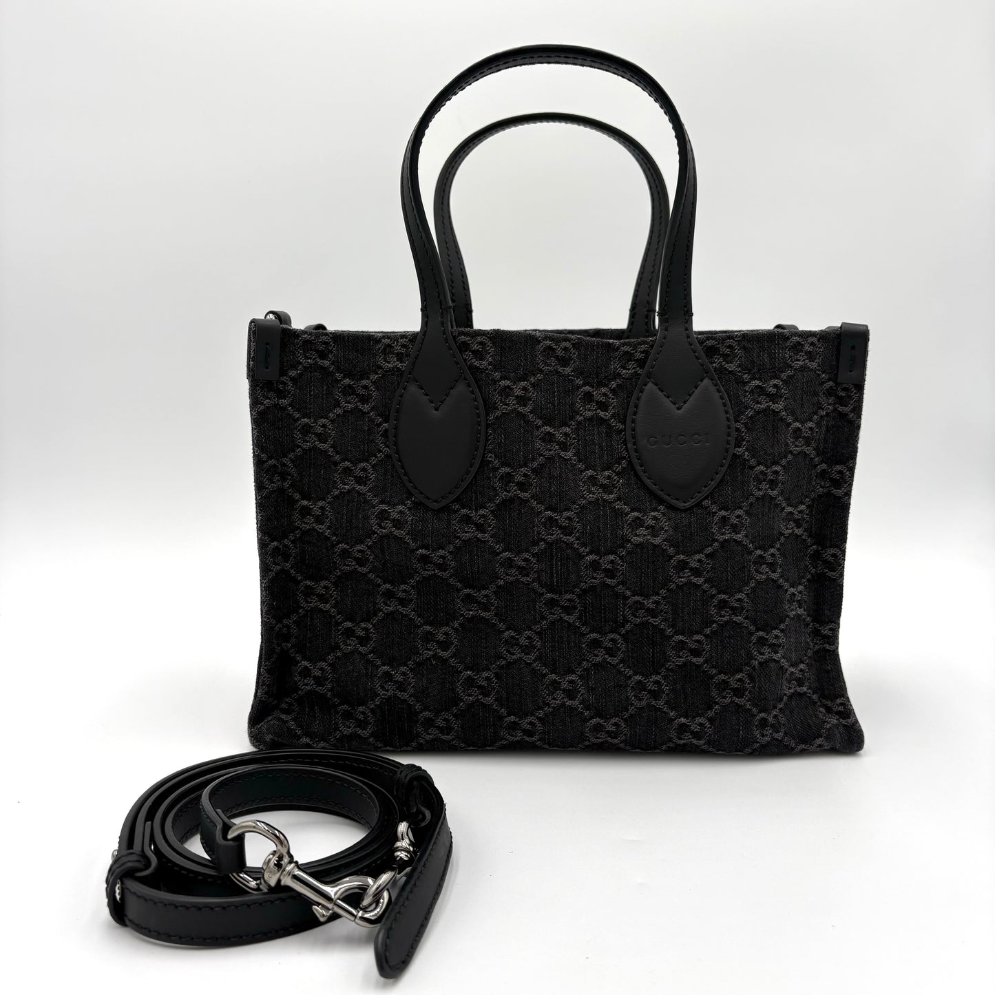 Gucci Ophidia GG Medium Denim Tote