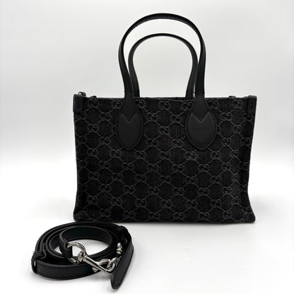 Gucci Ophidia GG Medium Denim Tote