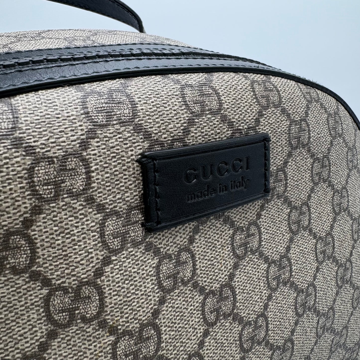 Gucci Monogram Black Leather Backpack