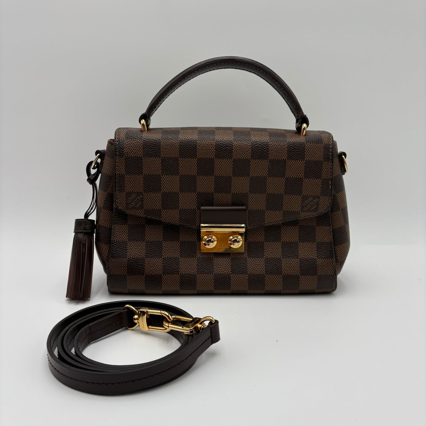 Chipped Louis Vuitton Mini Cluny Damier Ebene