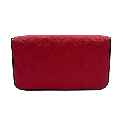 Chipped Louis Vuitton Pochette Felicie-Empreinte Red