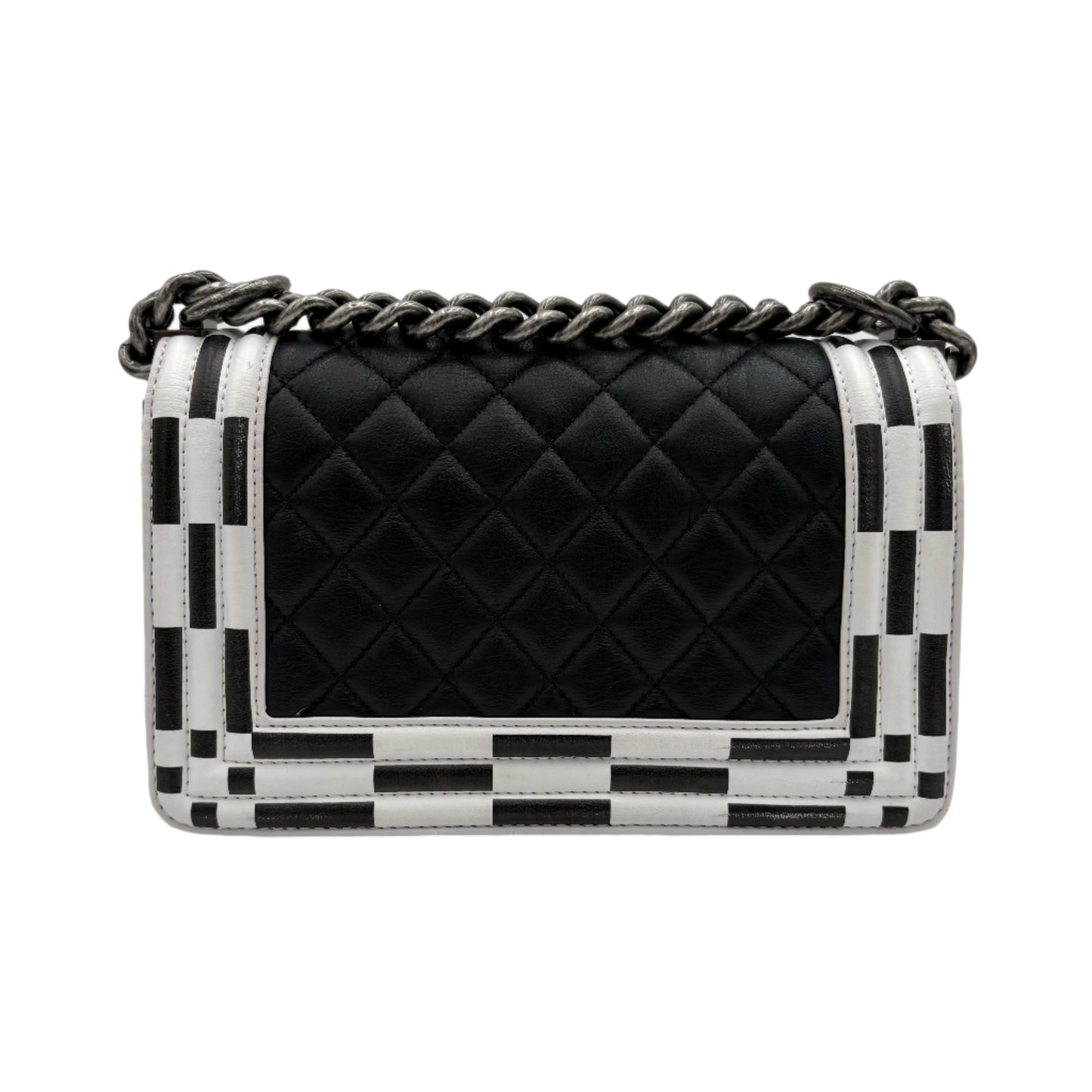 2014 Chanel Calfskin Checkerboard Boy Flap Bag