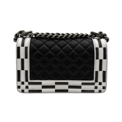 2014 Chanel Calfskin Checkerboard Boy Flap Bag