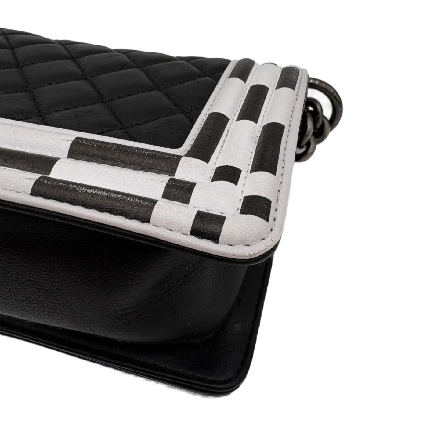 2014 Chanel Calfskin Checkerboard Boy Flap Bag