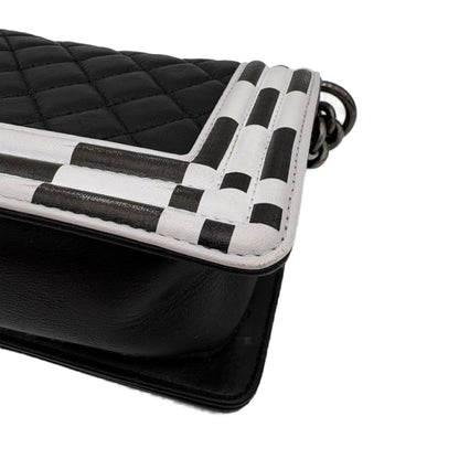 2014 Chanel Calfskin Checkerboard Boy Flap Bag