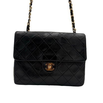 89-91 Single Flap Chanel Bag-Black Lambskin