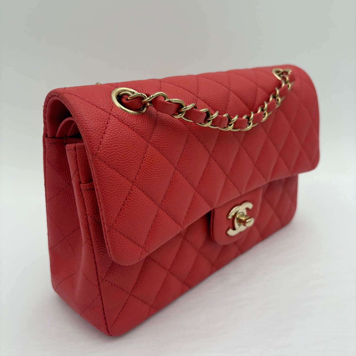 In Box Chipped Chanel Quilted Caviar Classic Double Flap