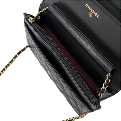2016-17 Chanel Classic Wallet On Chain Gold/Black