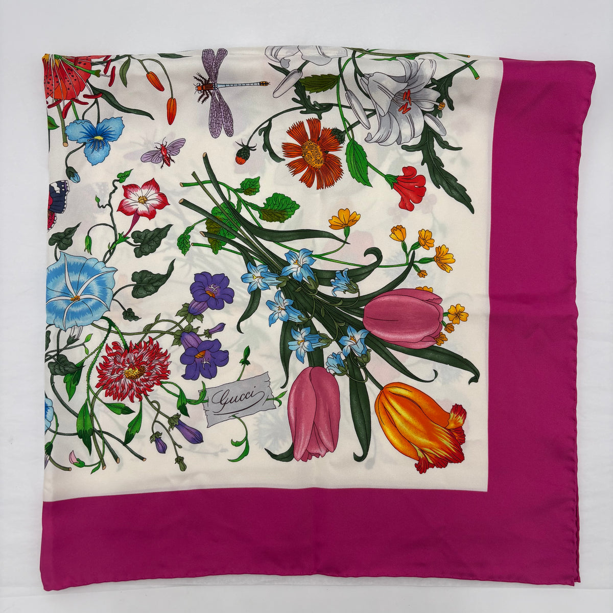 Gucci Floral Printed Silk Scarf