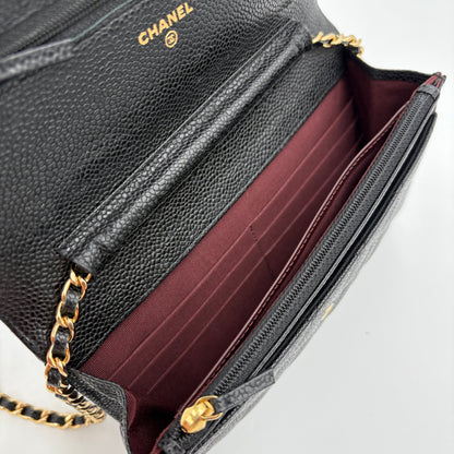 2015 Chanel Wallet On Chain-Black Caviar