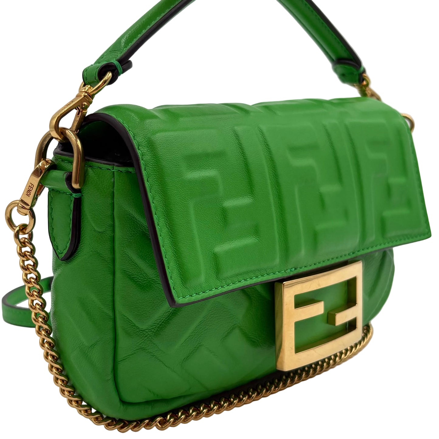 Fendi Mini Baguette 1974 Embossed FF 3 Way Bag