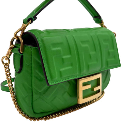 Fendi Mini Baguette 1974 Embossed FF 3 Way Bag