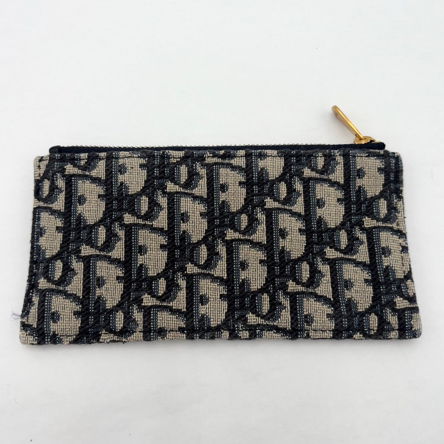 Christian Dior Saddle Pouch with Chain Blue Oblique Jacquard