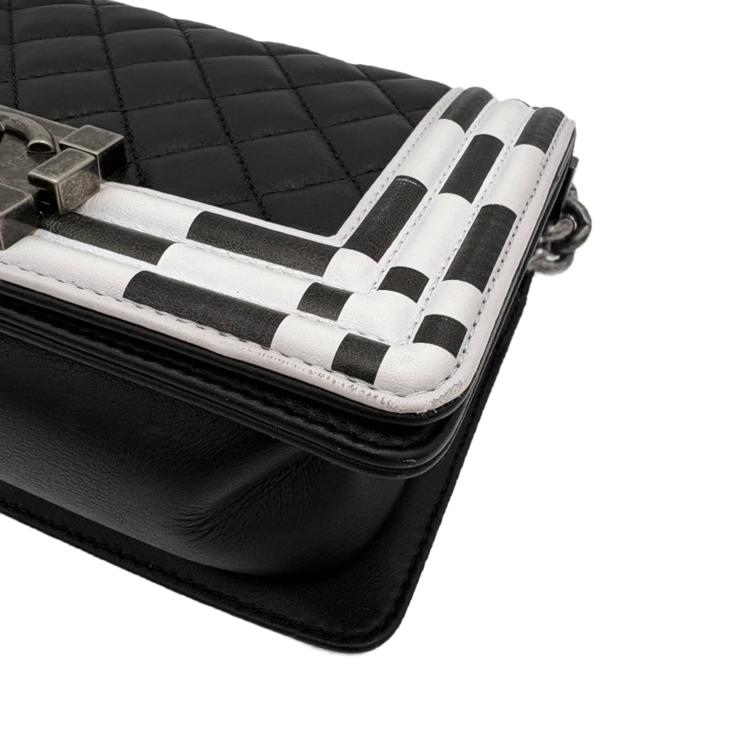 2014 Chanel Calfskin Checkerboard Boy Flap Bag