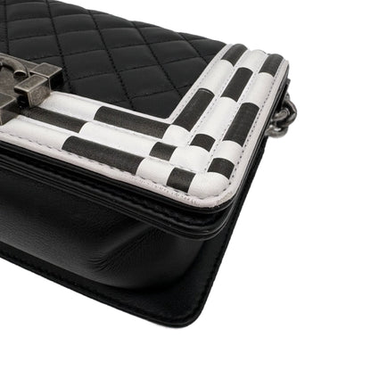 2014 Chanel Calfskin Checkerboard Boy Flap Bag