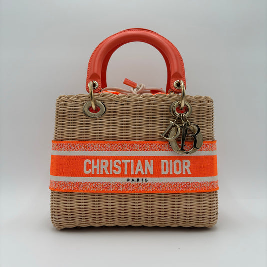Christian Dior Lady Dior Natural Wicker Bag