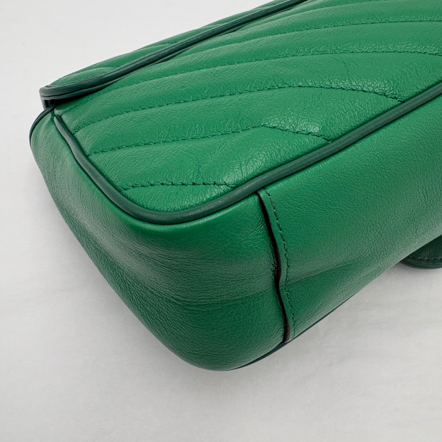Gucci Diagonal Quilted Enamel Flap