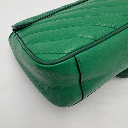 Gucci Diagonal Quilted Enamel Flap
