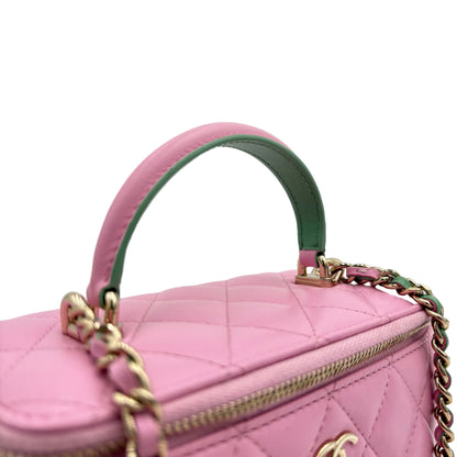 Chanel Tiny CC Link Quilted Top Handle Vanity Case