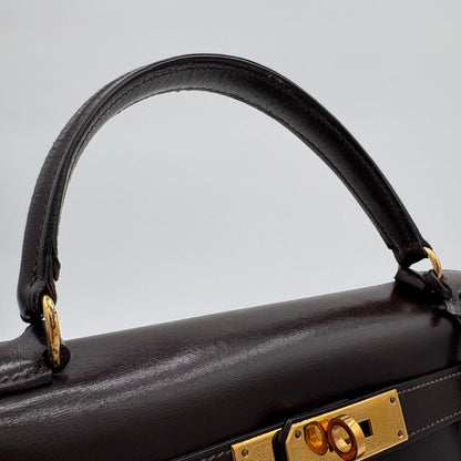 1981 Hermes Box Calf Gold H/W Kelly