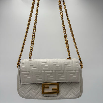 Fendi Baguette Chain Midi White