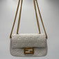 Fendi Baguette Chain Midi White