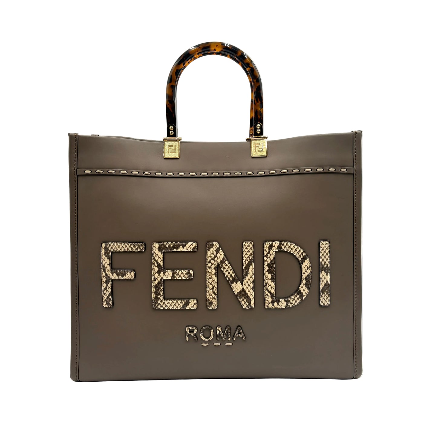 Fendi Python Trimmed Sunshine Tote