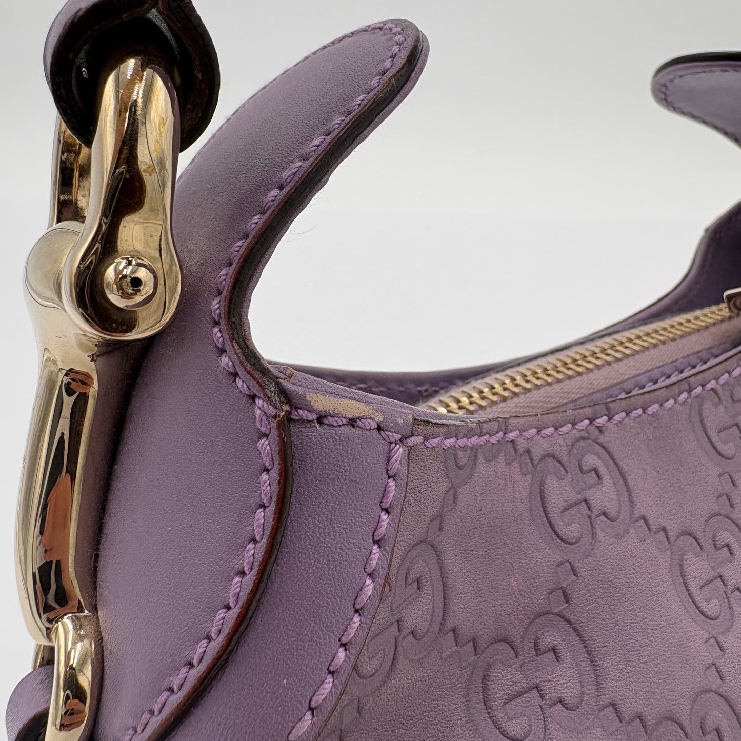 Gucci Guccissima Creole Hobo Horsebit Shoulder Bag