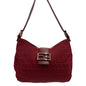 Vintage Fendi Red Zucchino Canvas Shoulder Bag