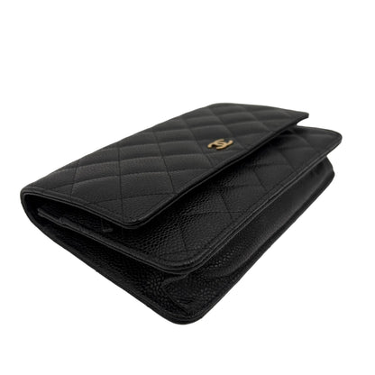 2015 Chanel Wallet On Chain-Black Caviar