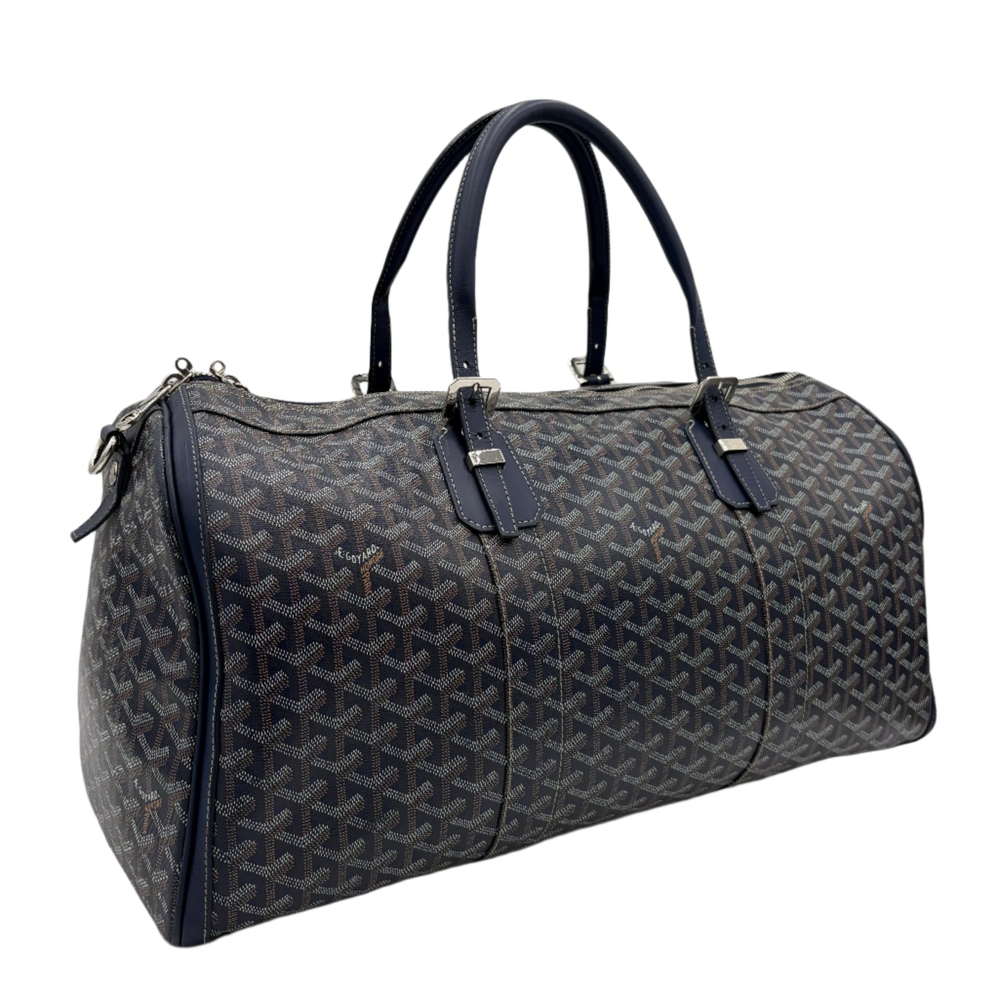 Goyard Goyardine Croisiere Blue Boston 50 Bag