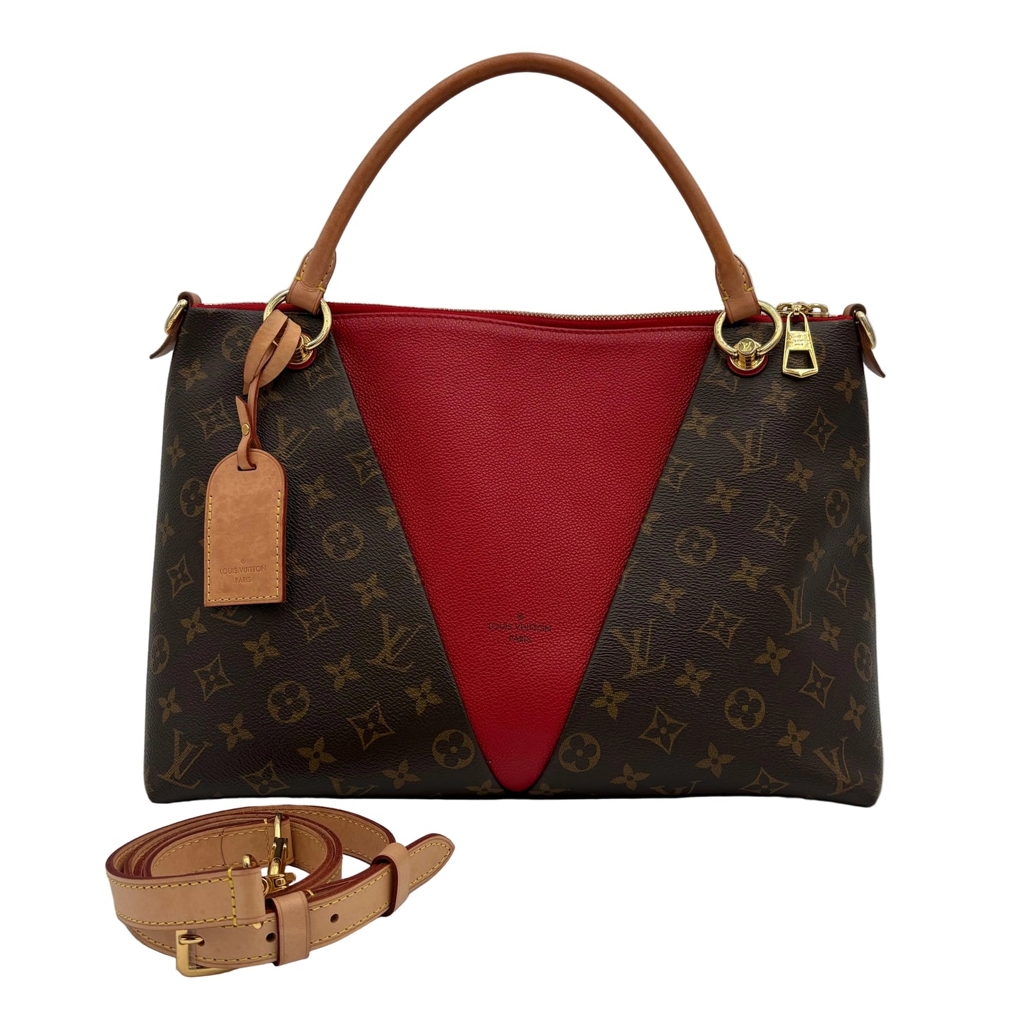 2020 Louis Vuitton V Tote Monogram/Leather 2 Way Tote