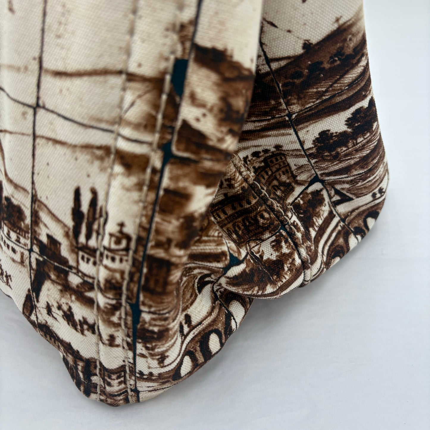 2010 Prada Brown/Tan Printed Canvas Tote