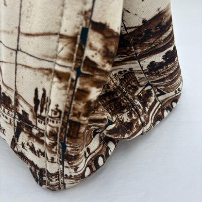 2010 Prada Brown/Tan Printed Canvas Tote