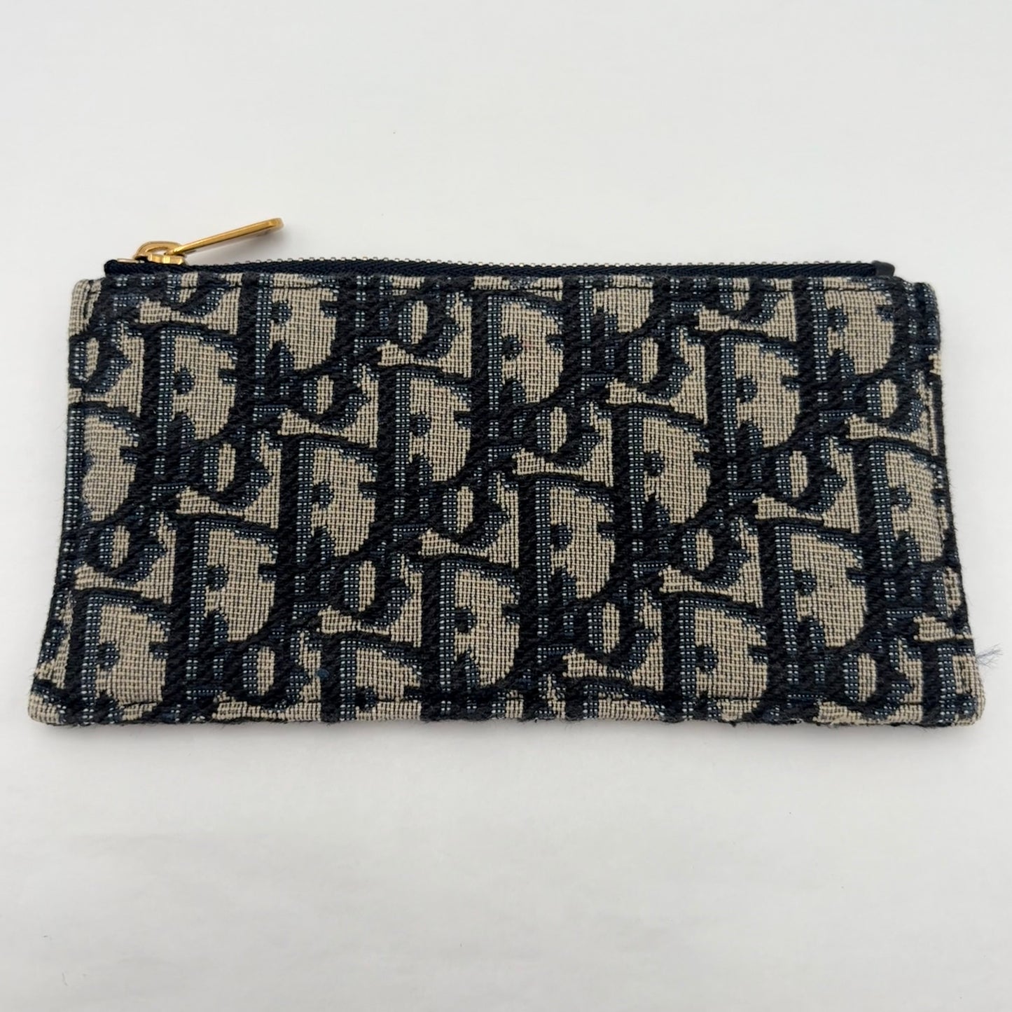 Christian Dior Saddle Pouch with Chain Blue Oblique Jacquard