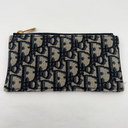 Christian Dior Saddle Pouch with Chain Blue Oblique Jacquard
