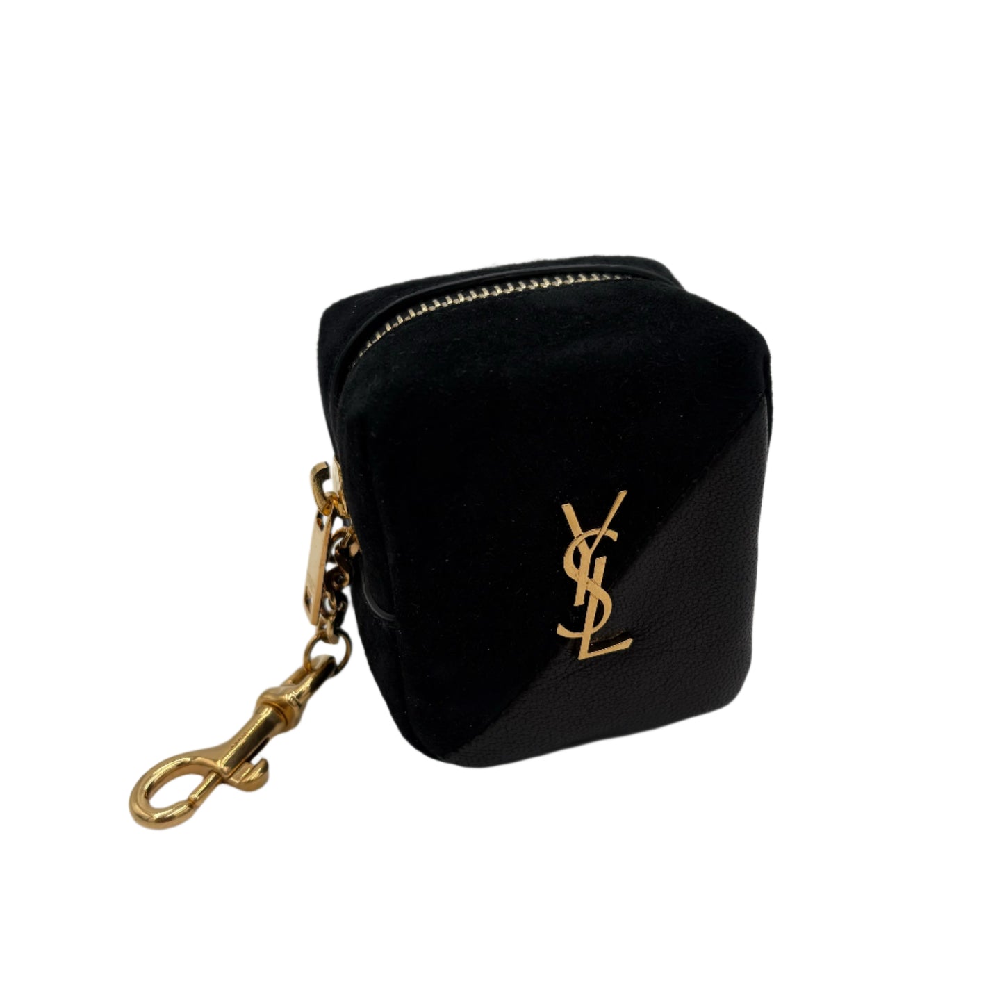 Saint Laurent Suede Jamie Cube Charm Pouch