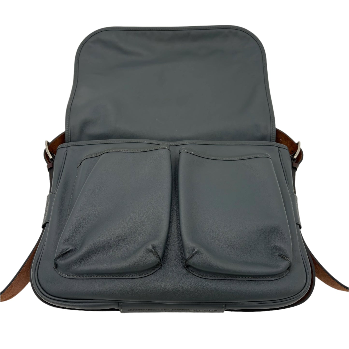 Hermes Leather Barda Messenger Bag
