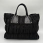 Prada Black Gathered Nylon Gaufre Tote