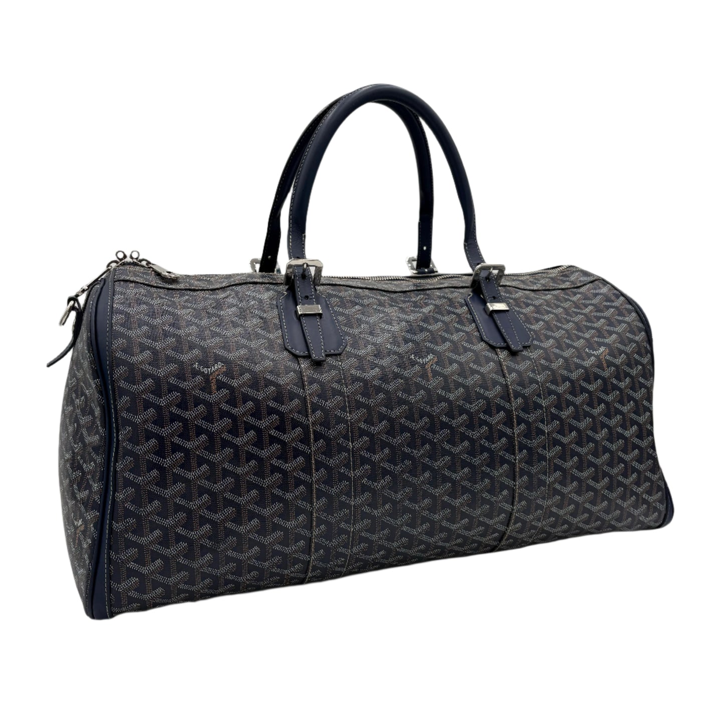 Goyard Goyardine Croisiere Blue Boston 50 Bag