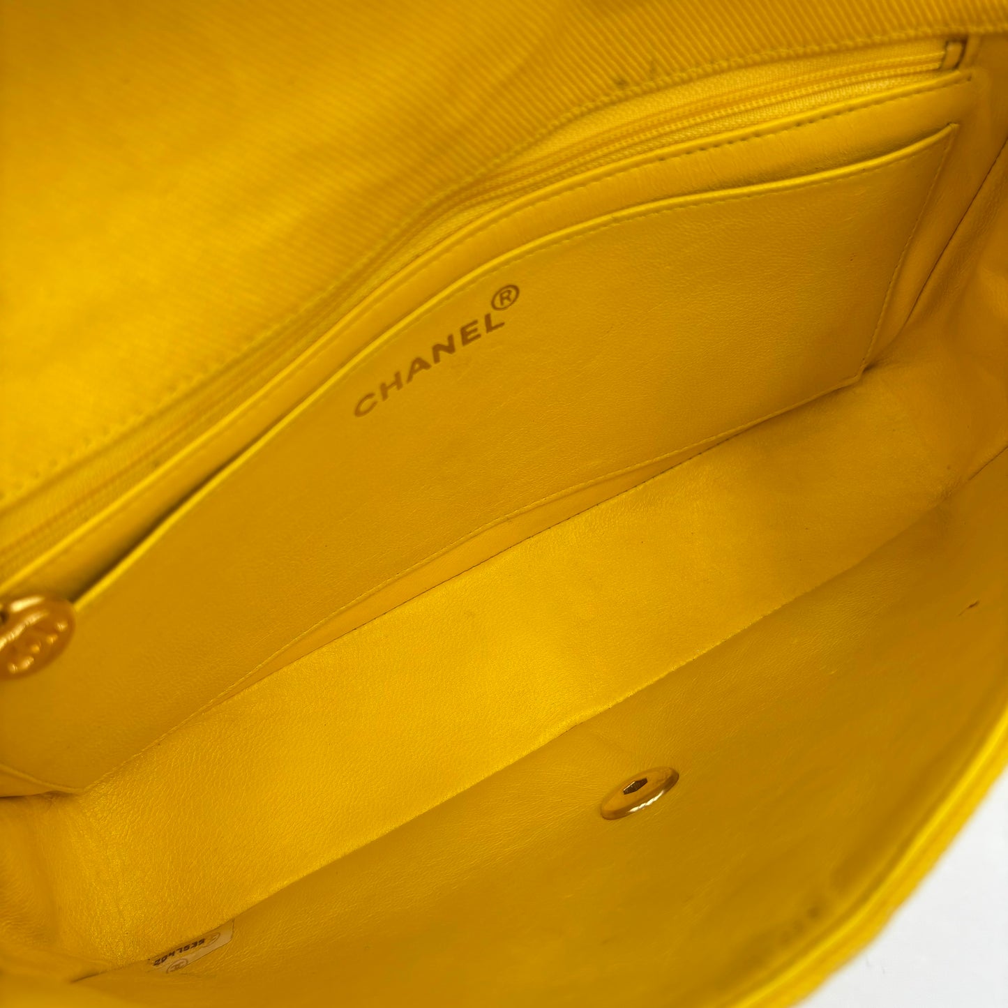 1991-1994 Chanel Medium Single Flap Yellow Denim