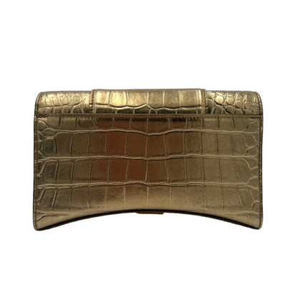 Balenciaga Gold Croc Small Hourglass  Bag
