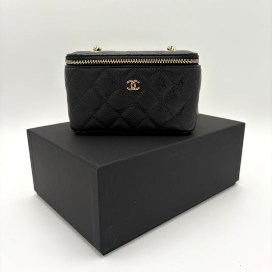 Chanel Quilted Caviar Small Vanity Case