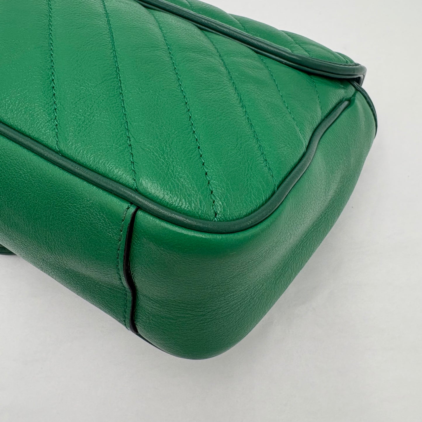 Gucci Diagonal Quilted Enamel Flap