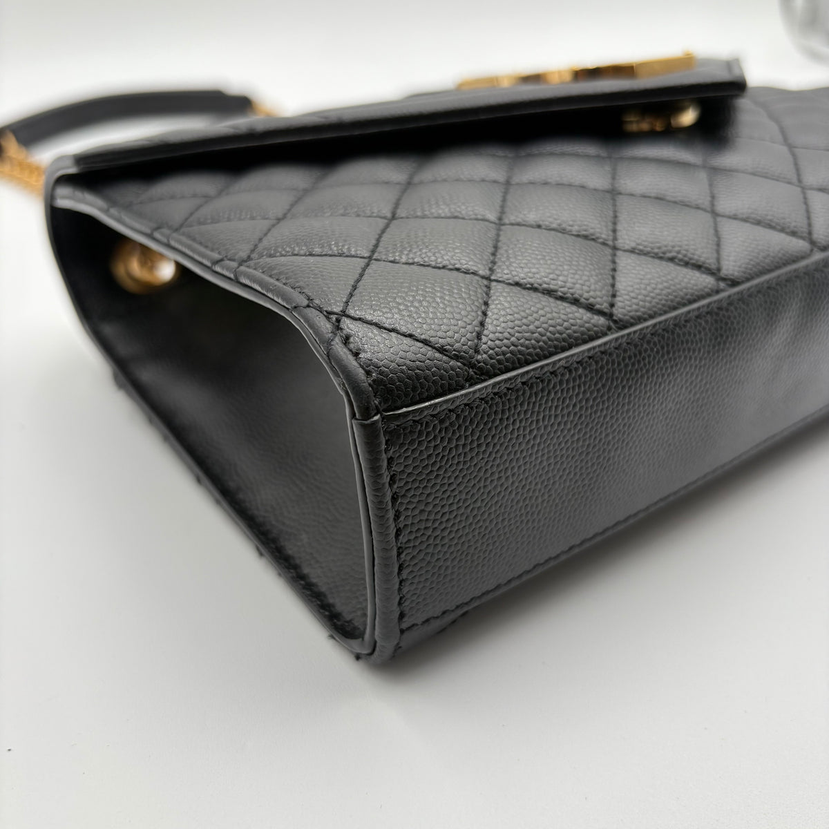 YSL Saint Laurent Quilted Triquilt Envelope Purse
